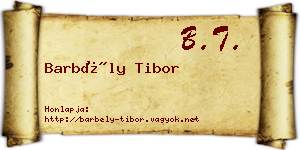 Barbély Tibor névjegykártya