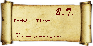 Barbély Tibor névjegykártya