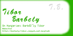 tibor barbely business card